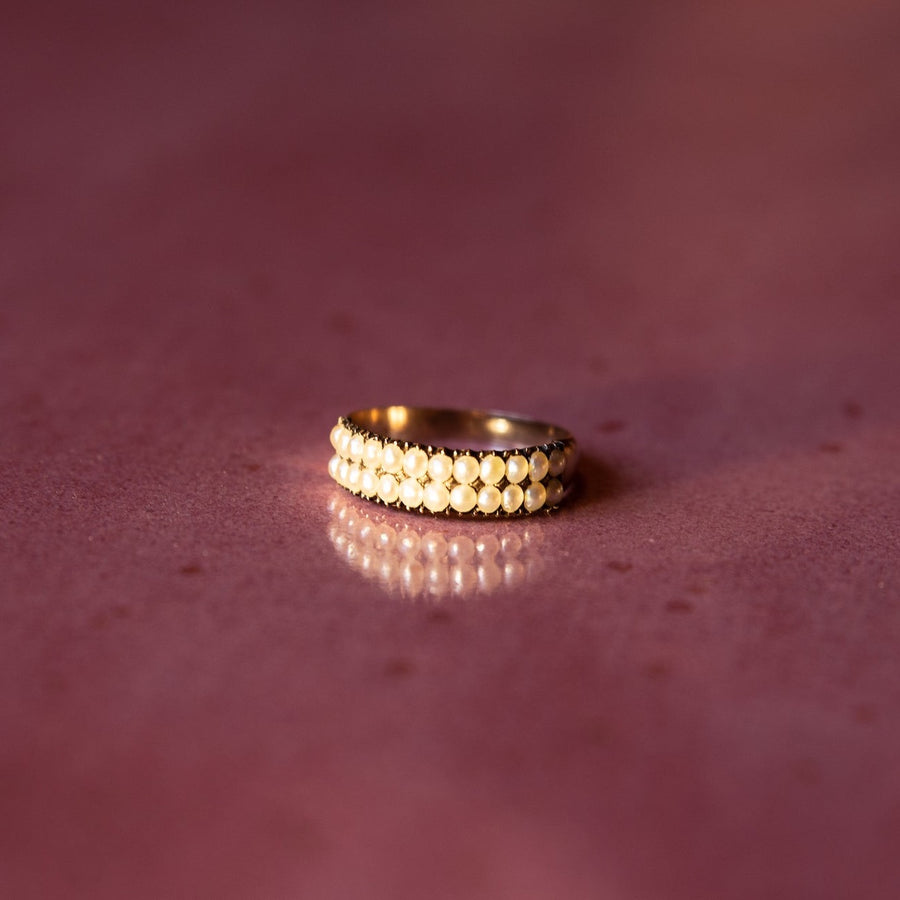 14k Gold Natural Seed Pearl Band