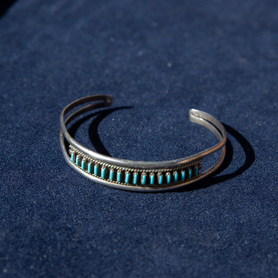 Turquoise Inlay and Embellishment Cuff