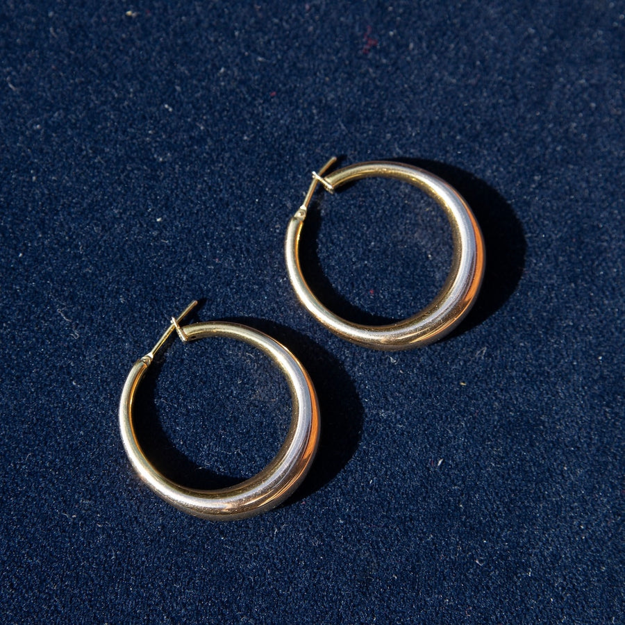 14k Gold Italian Tube Hoops