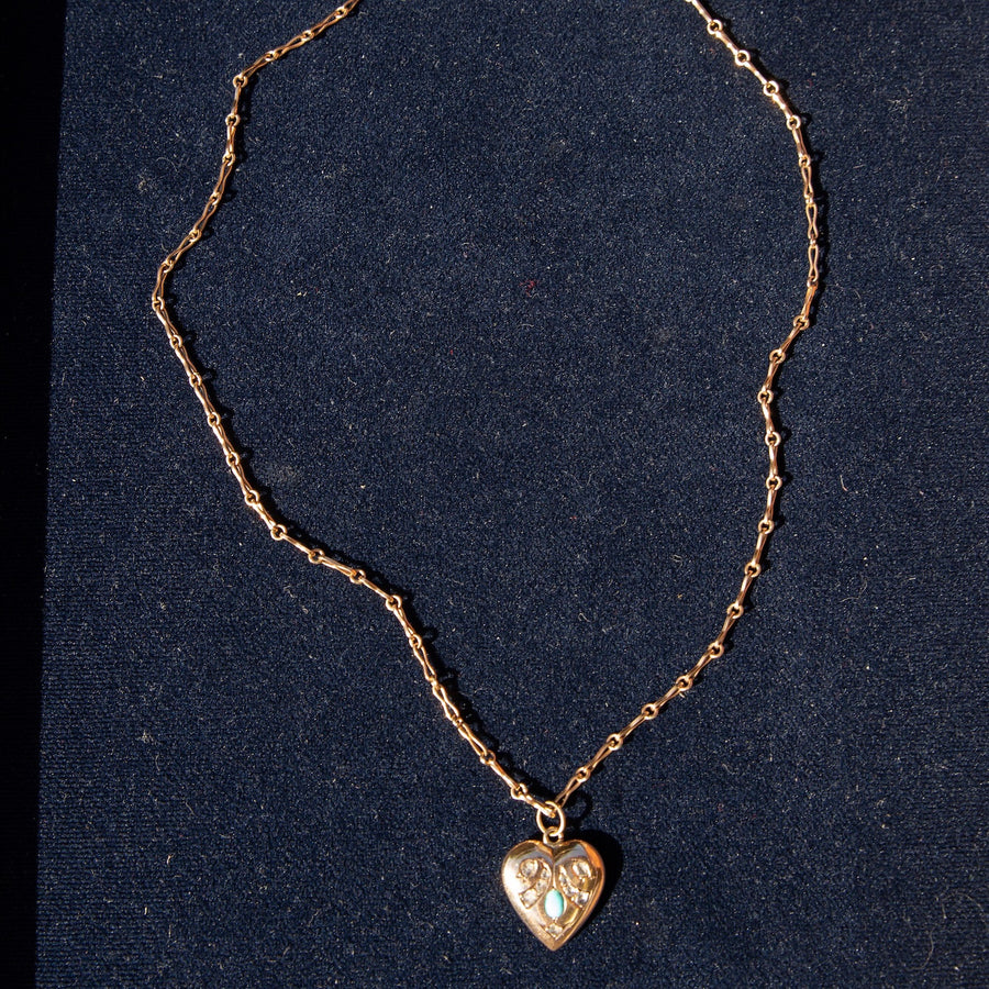 Rose Gold Heart Pendant and Chain
