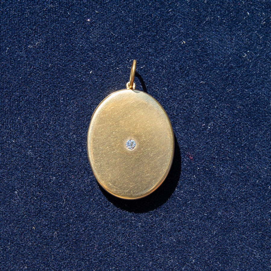 1910 14k Gold Diamond Locket
