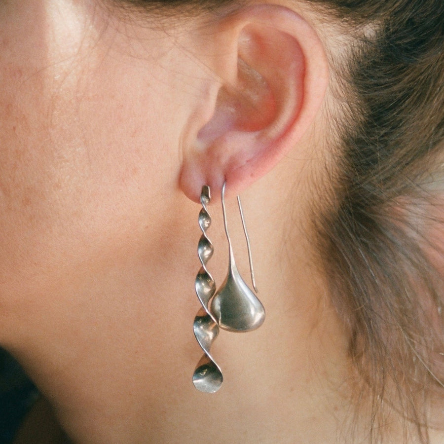 Sterling Silver Teardrop Hook Earrings