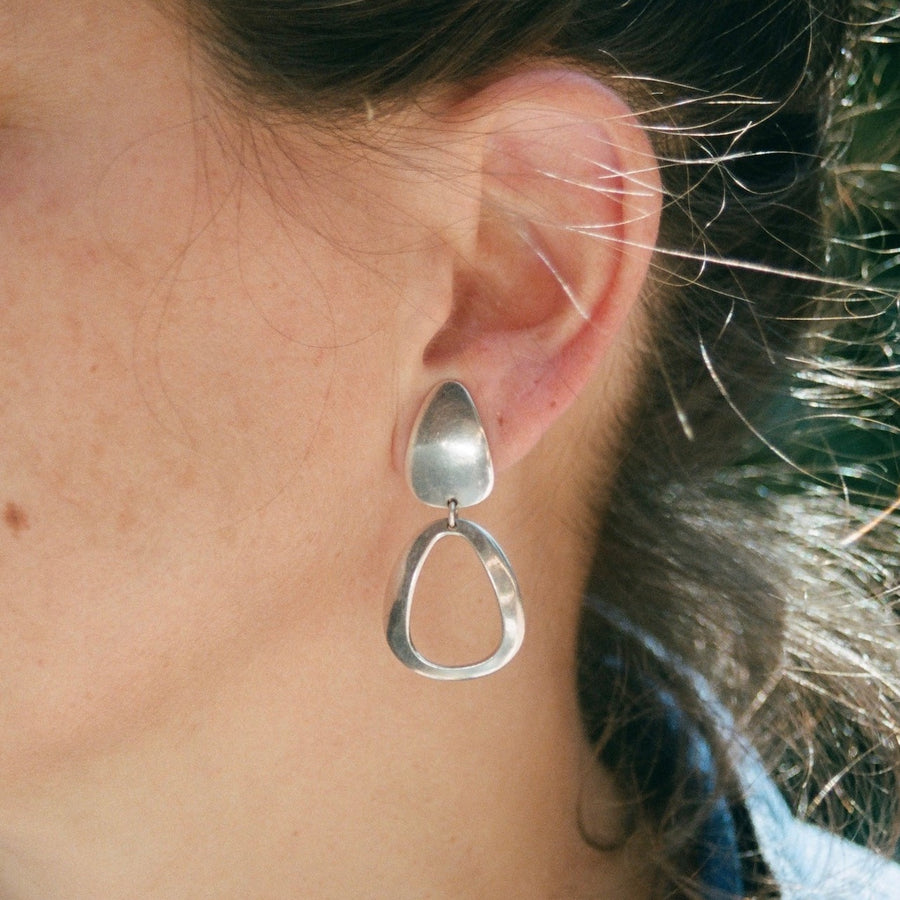 Mid-Century Taxco Sterling Clip-On Earrings