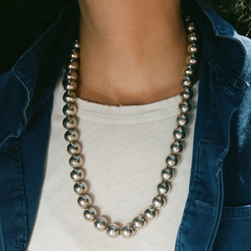 XXL Taxco Jumbo Sterling Ball Necklace