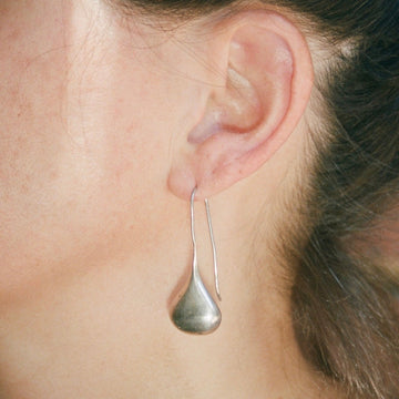 Sterling Silver Teardrop Hook Earrings