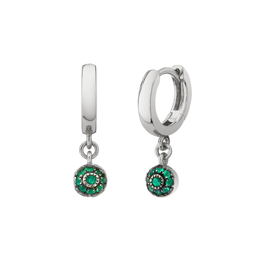 Large Pave Ball Huggie Hoops