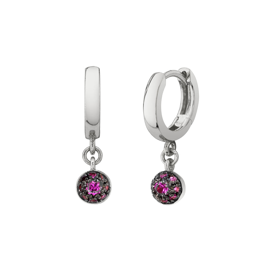 Large Pave Ball Huggie Hoops