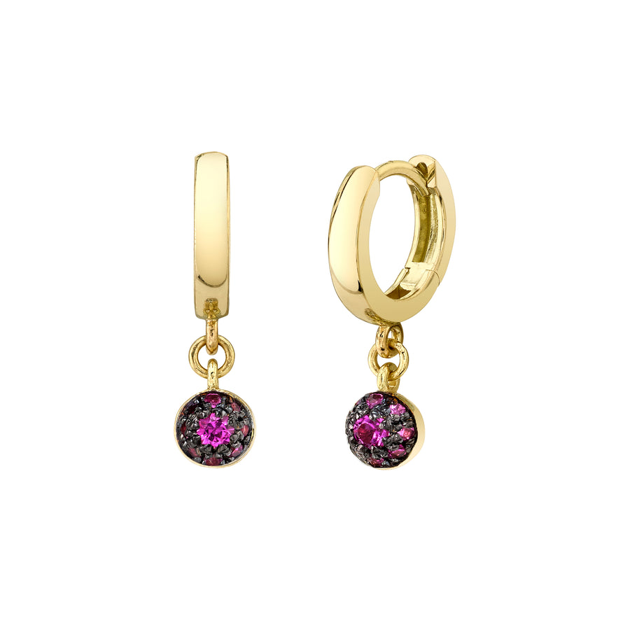 Large Pave Ball Huggie Hoops