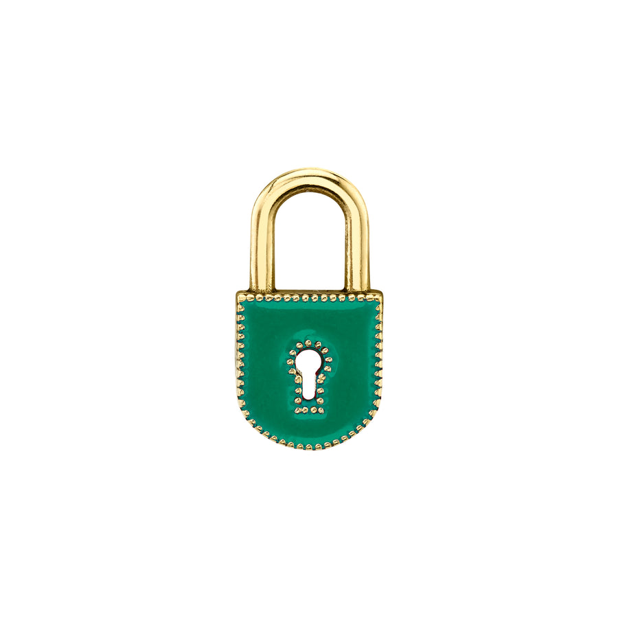 Small Enamel Lock Charm