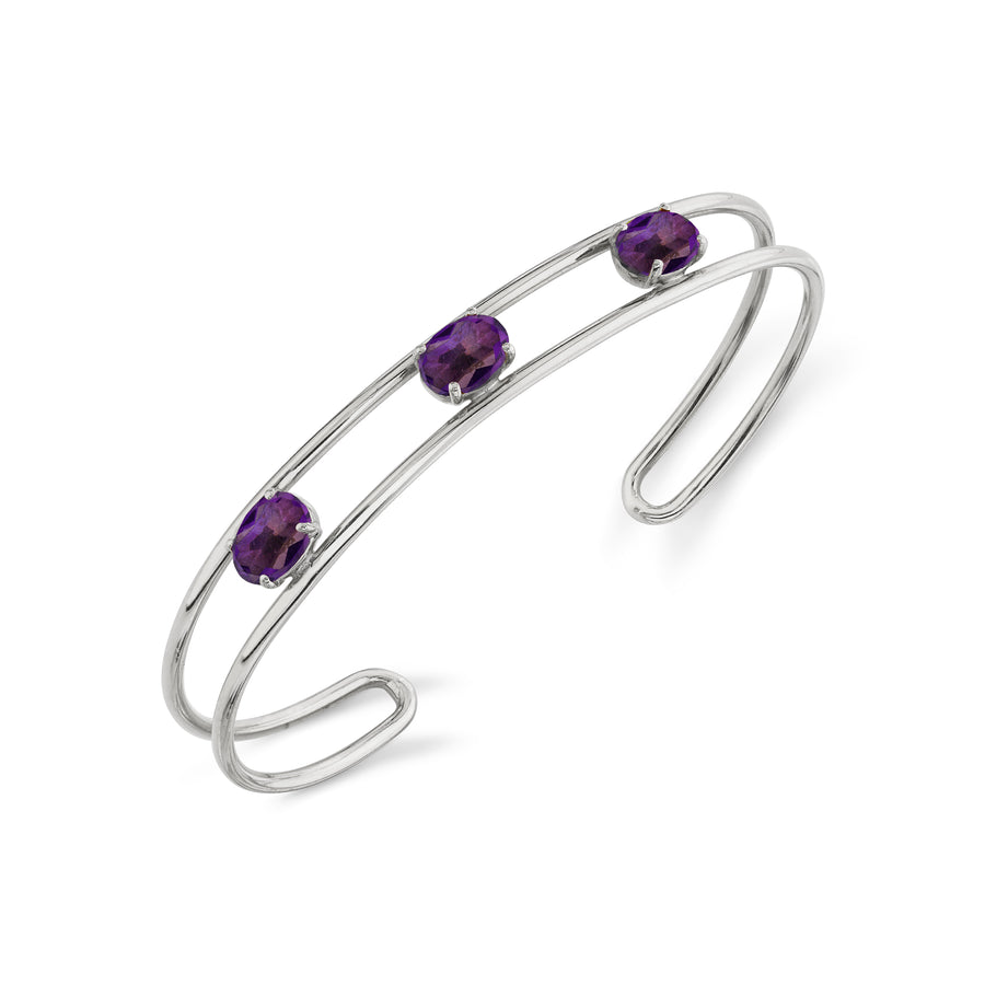 Tres Stone Double Wire Cuff