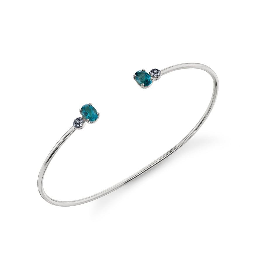 Oval and Pave Ball Bangle