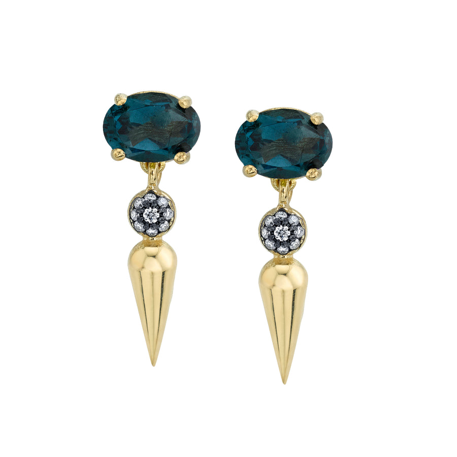 Pave Center Spear Dangle Studs