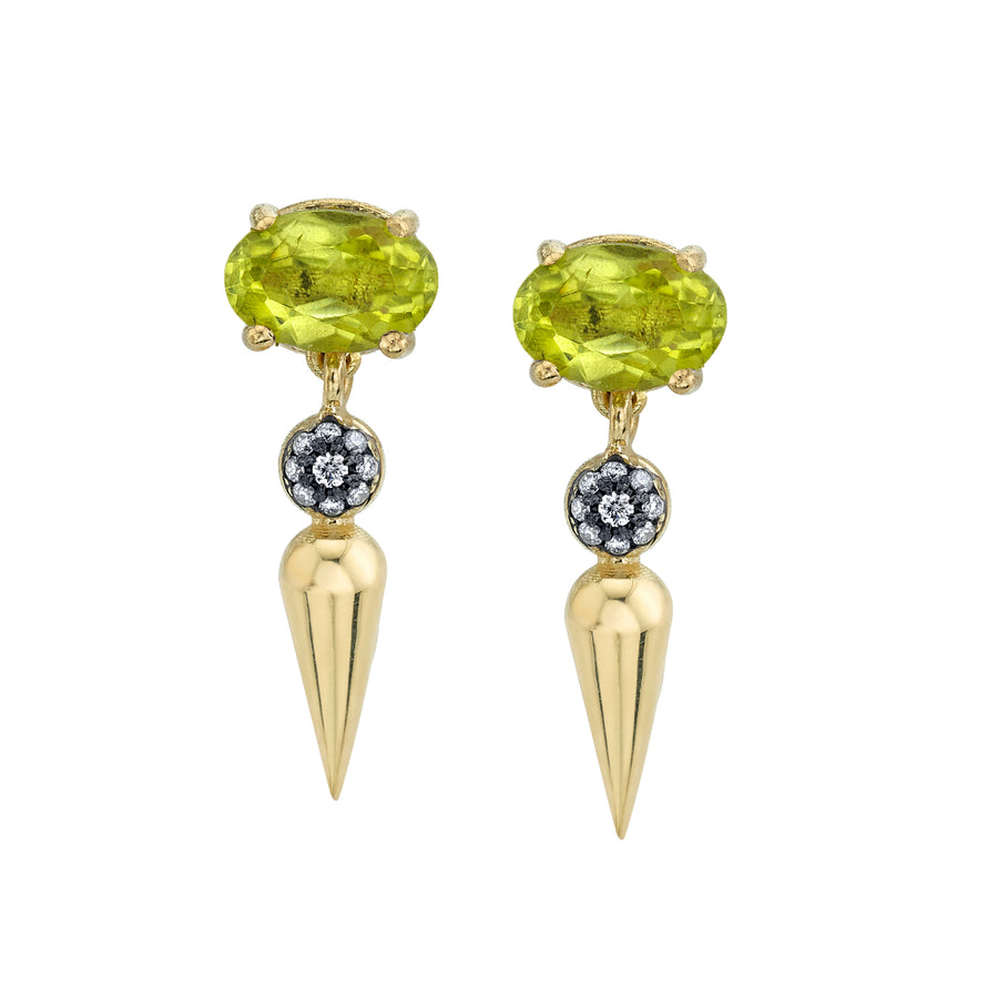 Pave Center Spear Dangle Studs