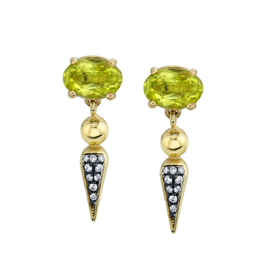 Pave Spear Tip Dangle Studs