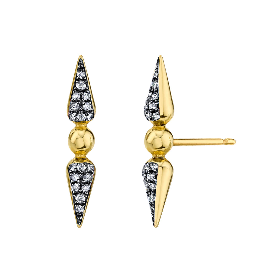 Shirley Pave Spear Studs - Diamond