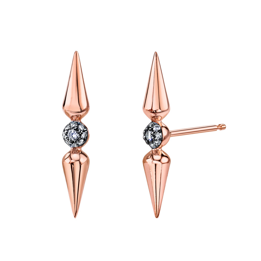 Shirley Pave Center Studs - Diamond