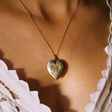Gold Fill Locket with Leaf Motif