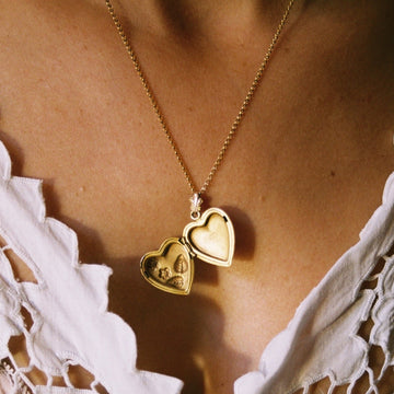 Gold Fill Locket with Risen Leaf and Flower Motif