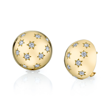 Diamond Ethel Button Earrings