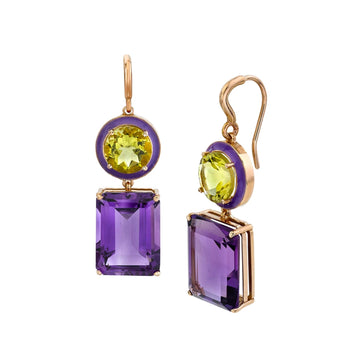 Large Gaga Enamel Gemstone Earrings