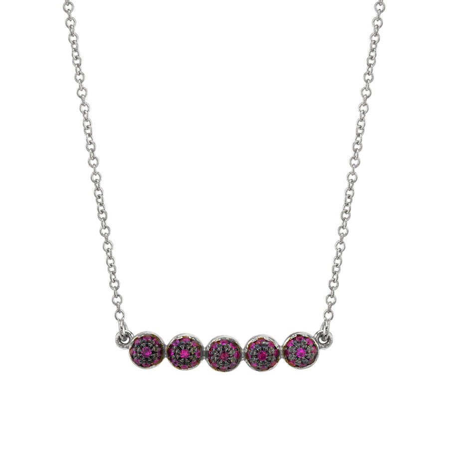 5 Point Pave Ball Necklace