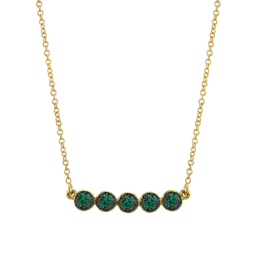 5 Point Pave Ball Necklace