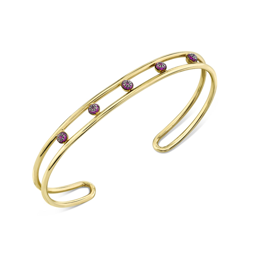 5 Point Pave Center Double Wire Cuff