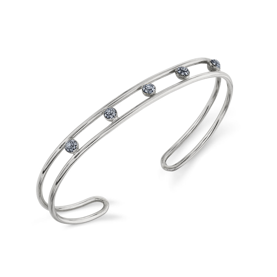 5 Point Pave Center Double Wire Cuff - Diamond