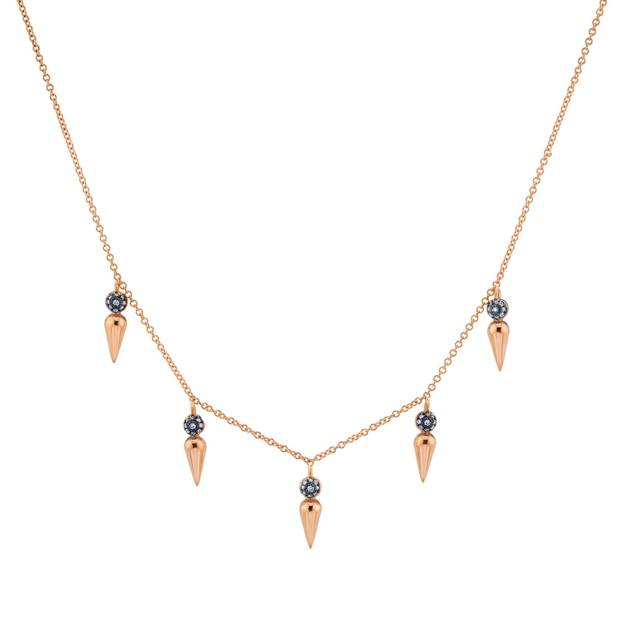 5 Point Pave Center Spear Collar Necklace