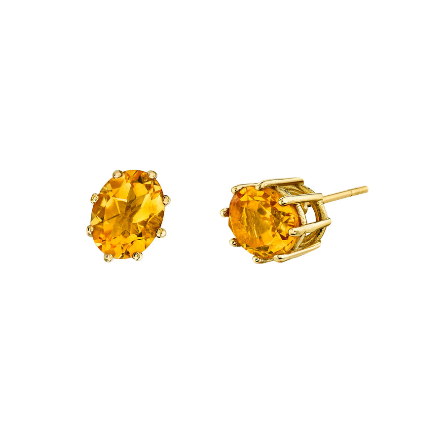 8 Prong Oval Gemstone Studs