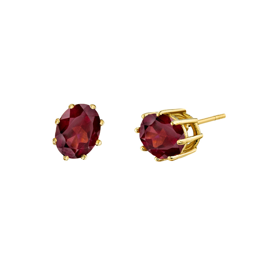 8 Prong Oval Gemstone Studs