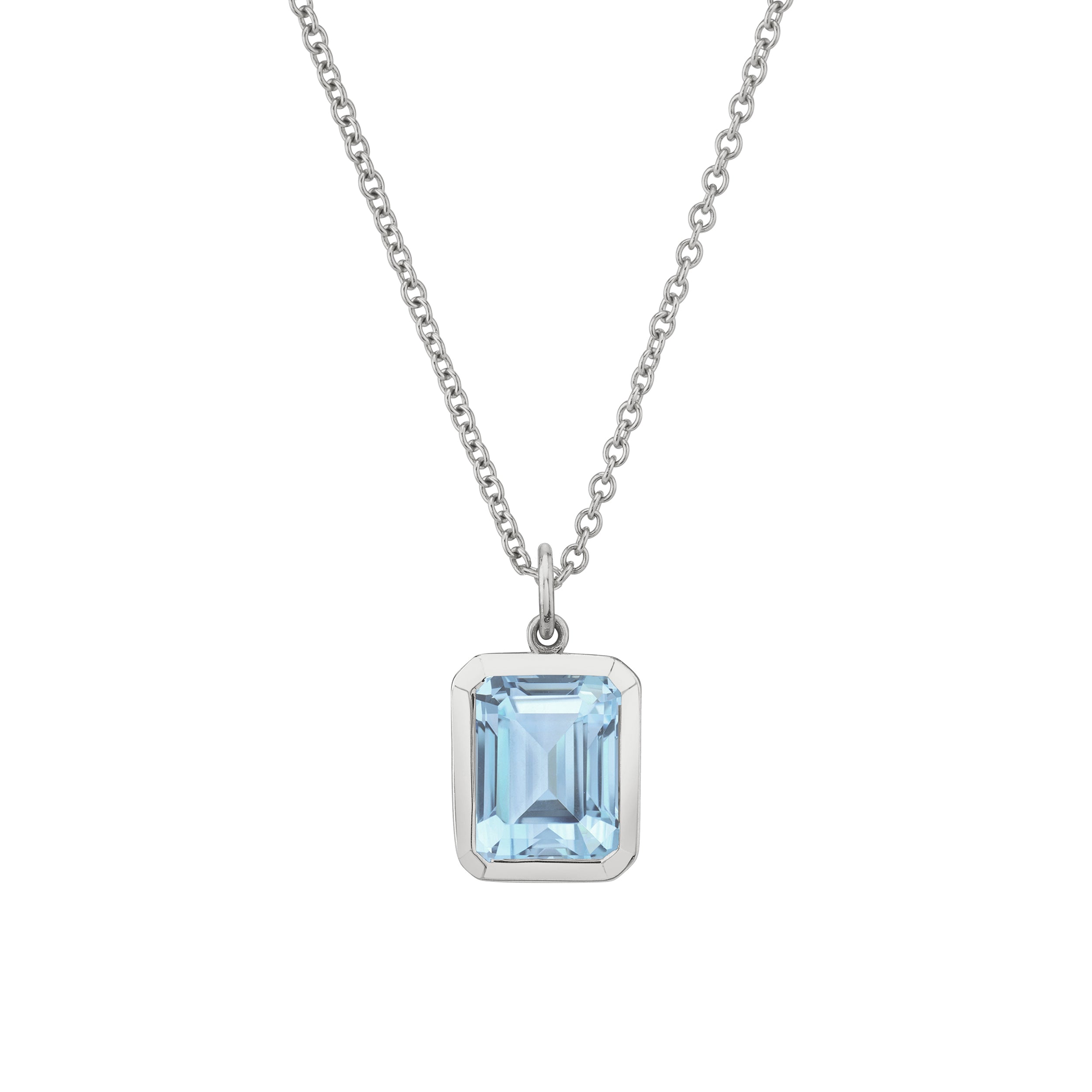 Bezel Set Emerald Cut Gemstone Necklace – Sarah Hendler