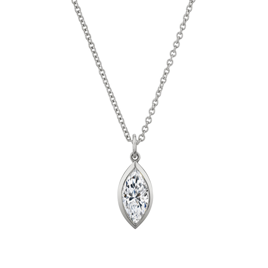 Bezel Set Marquise Gemstone Necklace