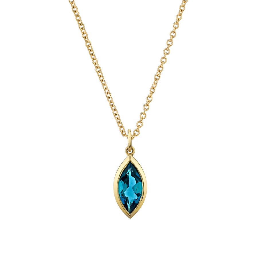 Bezel Set Marquise Gemstone Necklace