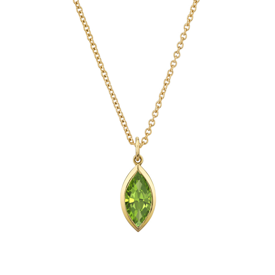 Bezel Set Marquise Gemstone Necklace