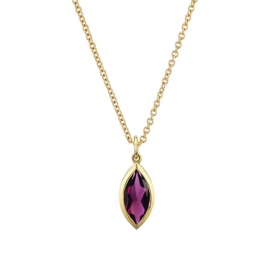 Bezel Set Marquise Gemstone Necklace