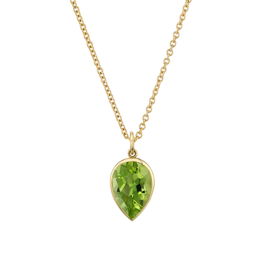 Bezel Set Pear Gemstone Necklace