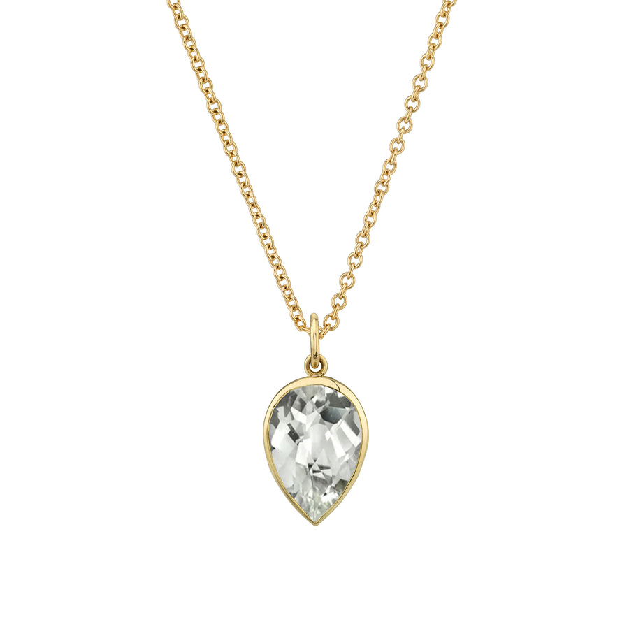 Bezel Set Pear Gemstone Necklace