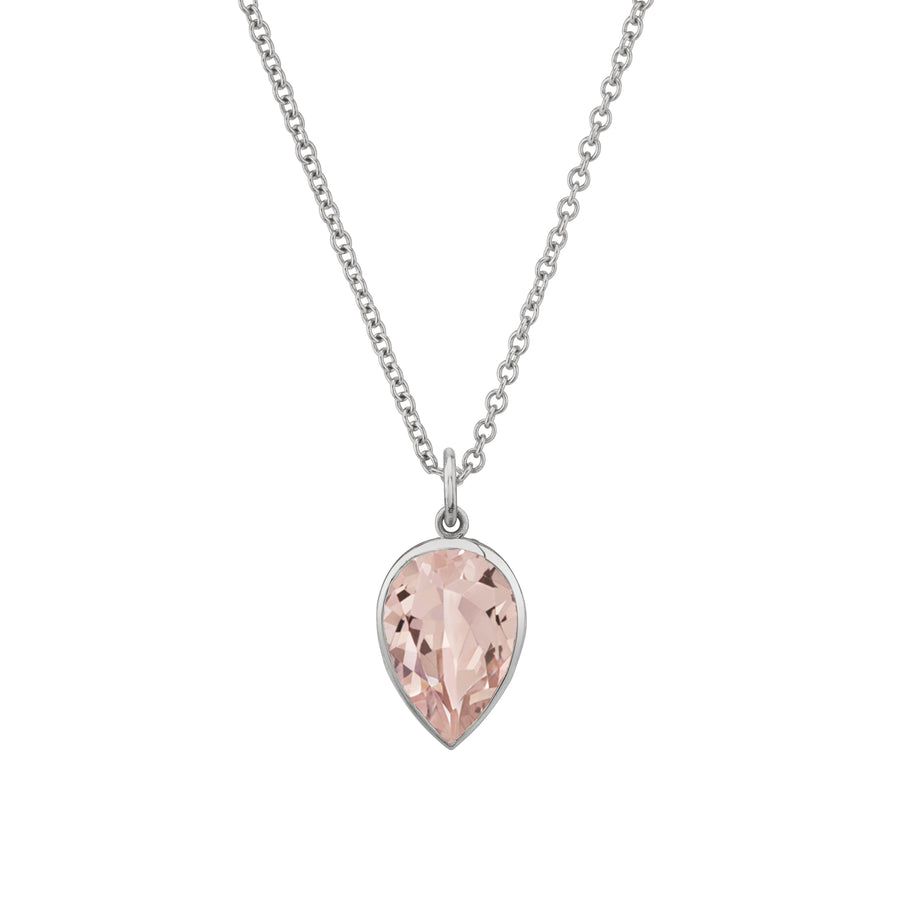 Bezel Set Pear Gemstone Necklace