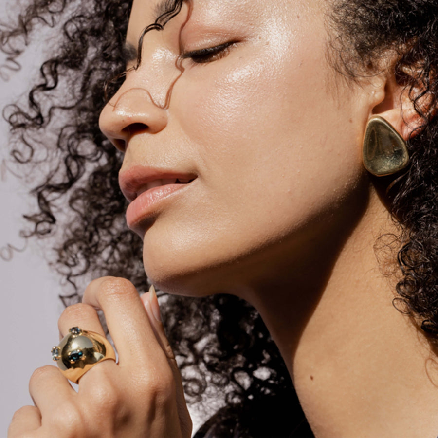 Blue Topaz Dome Cocktail Ring