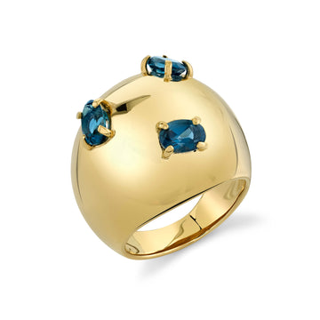 Blue Topaz Dome Cocktail Ring