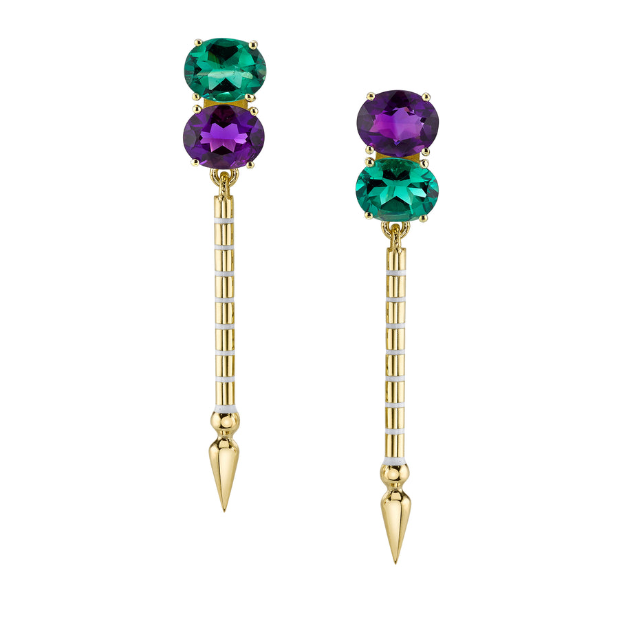 Double Gemstone Shirley Spear Earrings