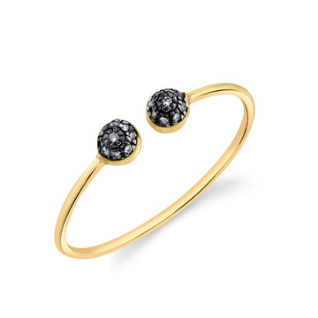 Double Pave Ball Open Top Stacking Ring - Diamond