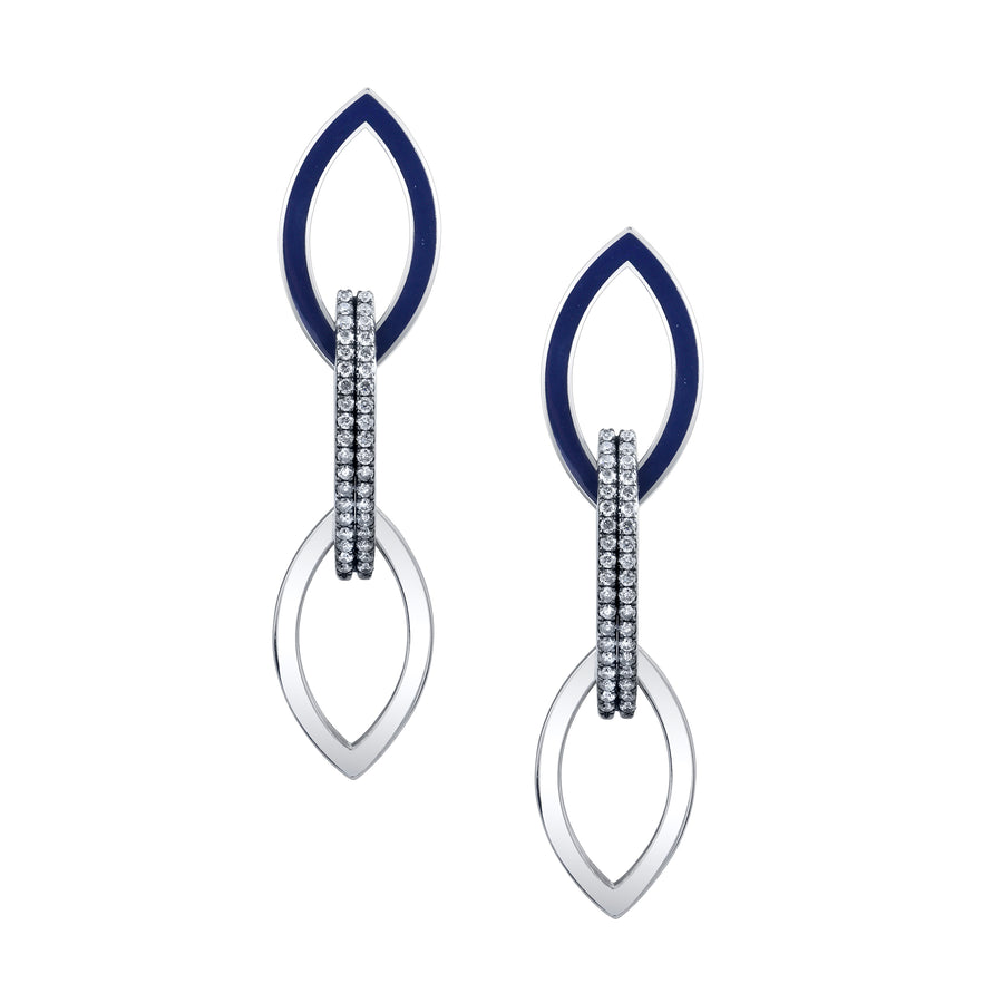 Double Pave Linking Marquise Earrings