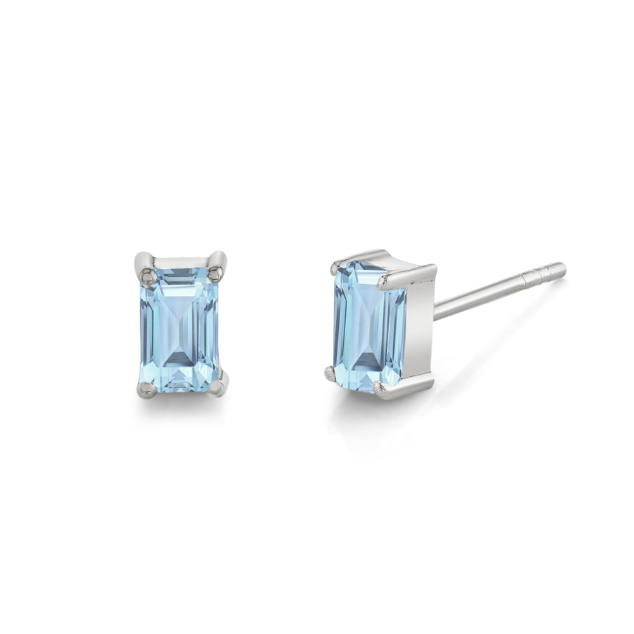 Emerald Cut Gemstone Studs