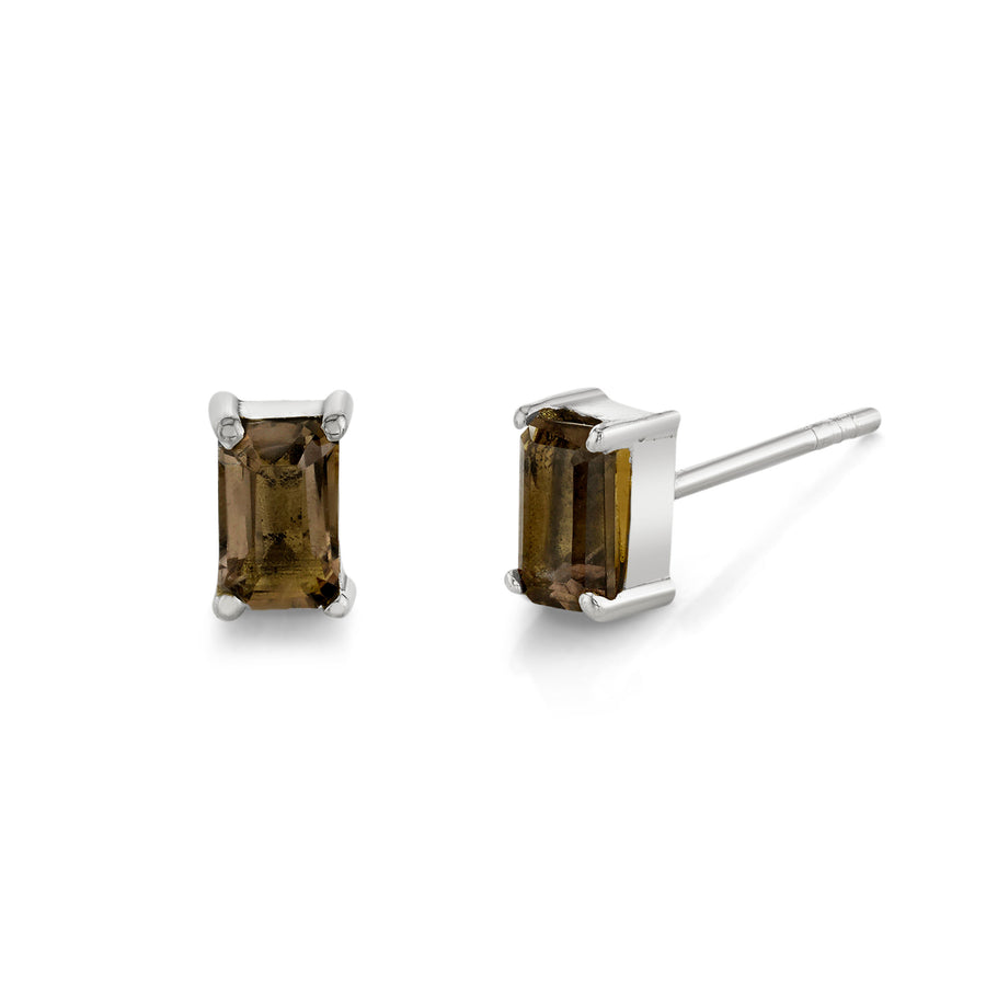 Emerald Cut Gemstone Studs