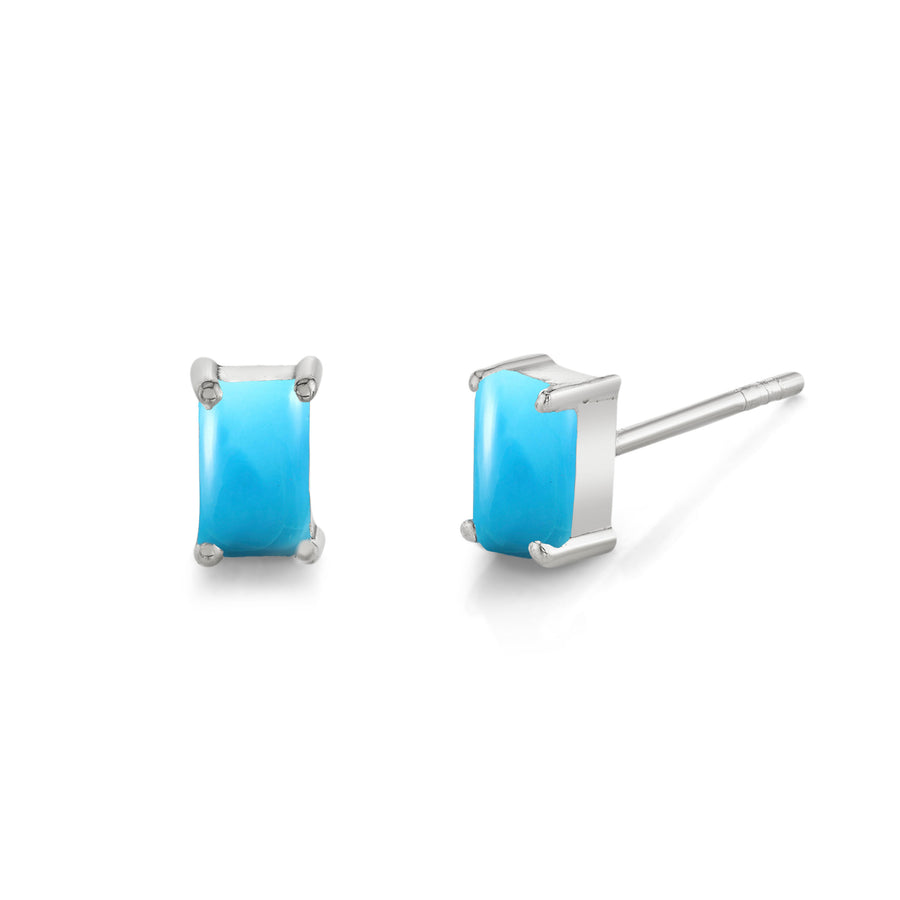 Emerald Cut Gemstone Studs