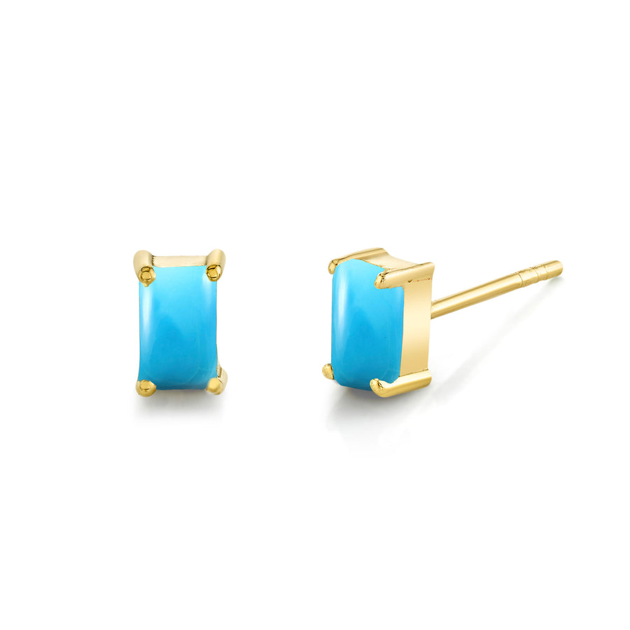 Emerald Cut Gemstone Studs