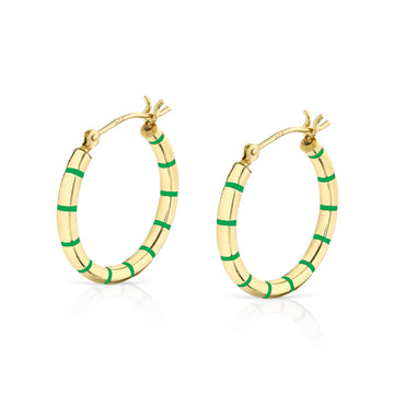 Enamel Striped Hoops