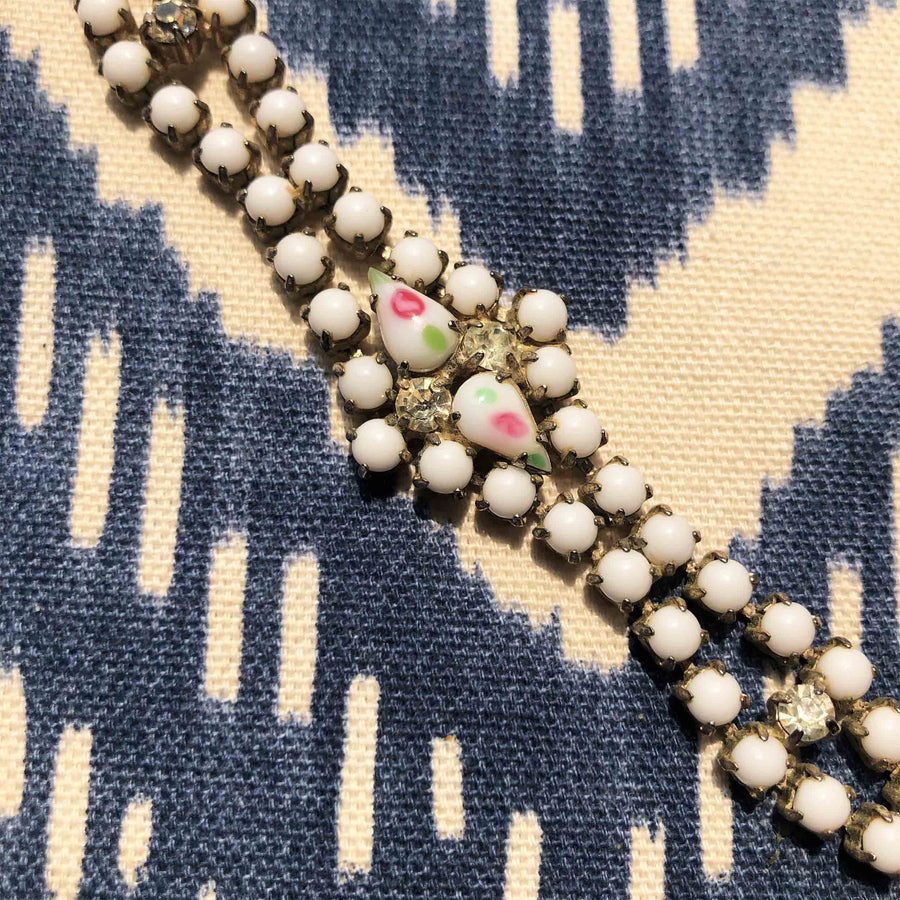 Floral Rhinestone Bracelet